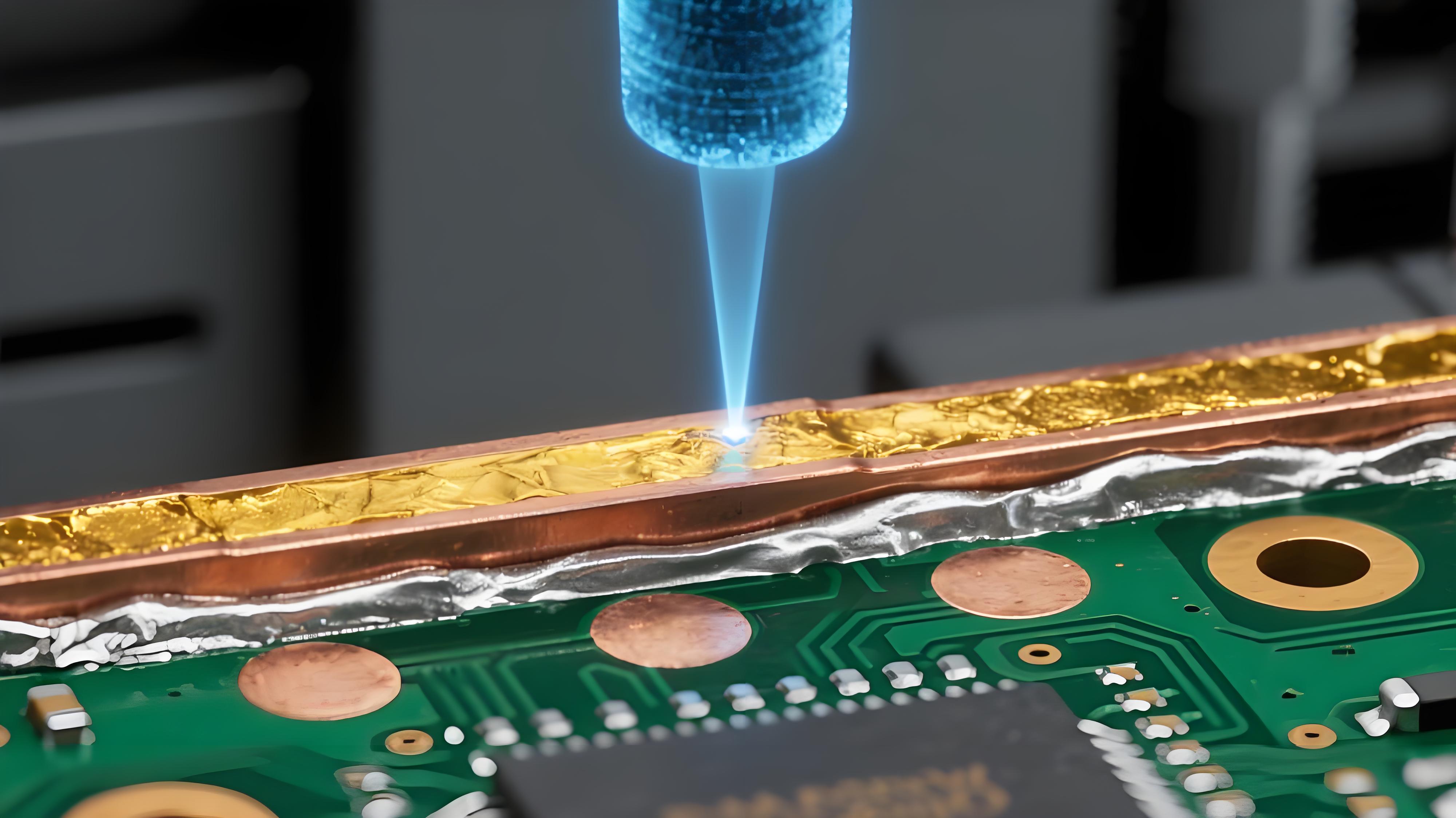 无铅焊料 IMC 层生长微观截面 浅灰色金属间化合物 深绿色 PCB 基材 焊料界面反应可视化.jpg