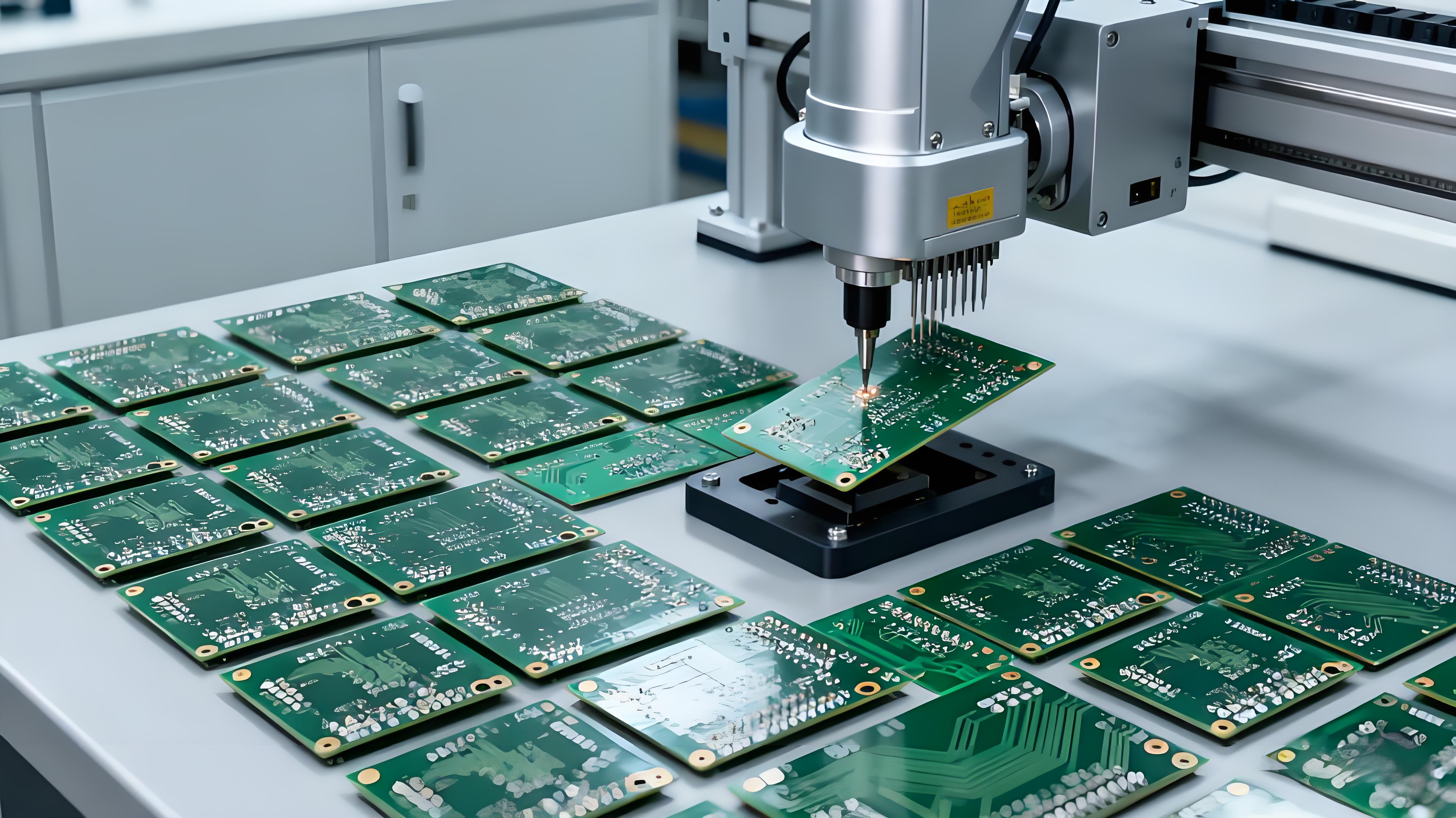 PCB小批量打样飞针测试场景，50片盲埋孔PCB无治具快速检测.jpeg