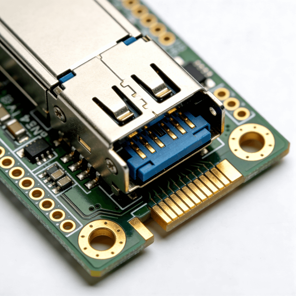 符合 QSFP-DD 封装的小型化 HDI 光模块 PCB 实物,多层叠加结构平整且高可靠.png