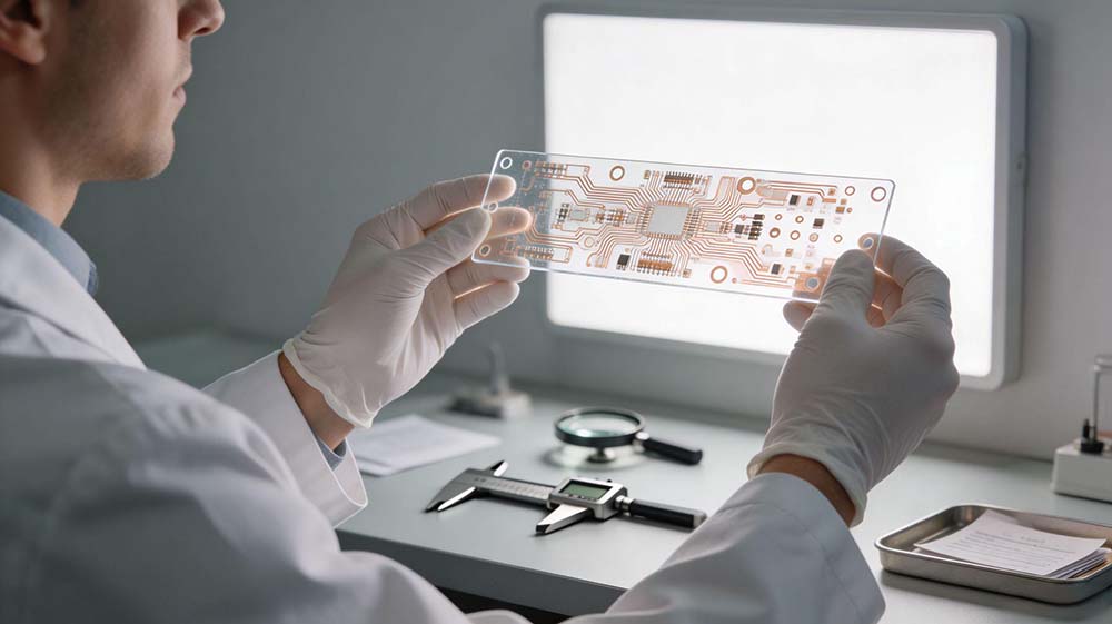 透明键盘PCB品控验收标准 实拍，100%外观全检工序确保批量一致性.jpg